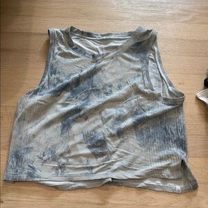 lululemon athletica Blue and White tie dye Muscle Tee